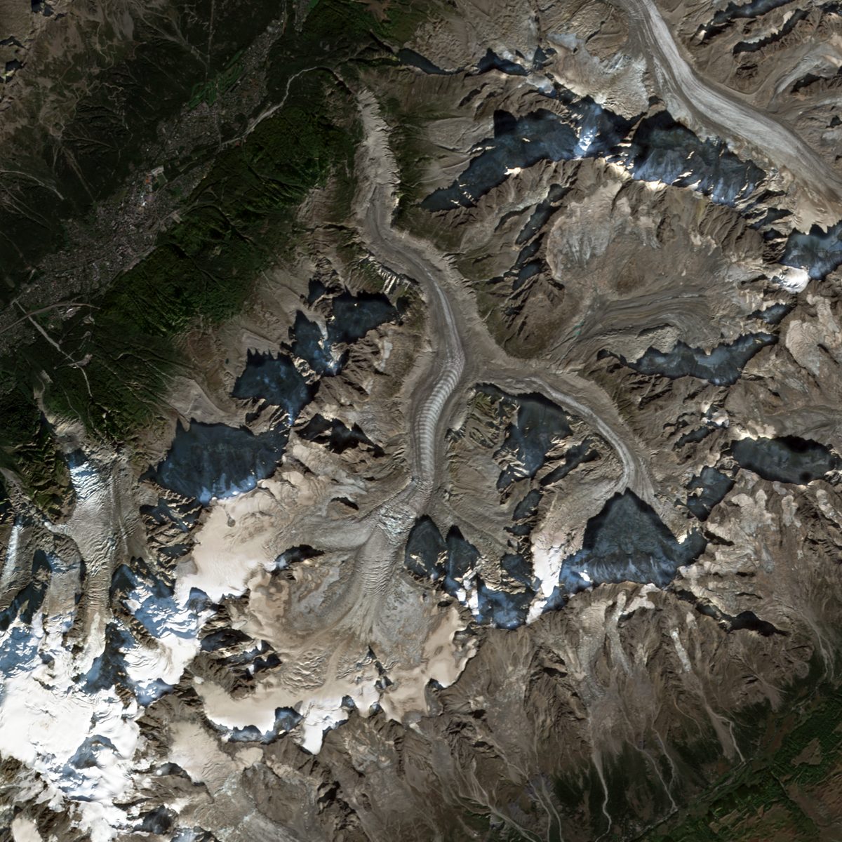 Satellite view of Mer de Glace