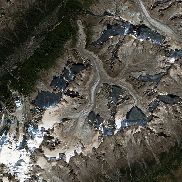Satellite view of Mer de Glace