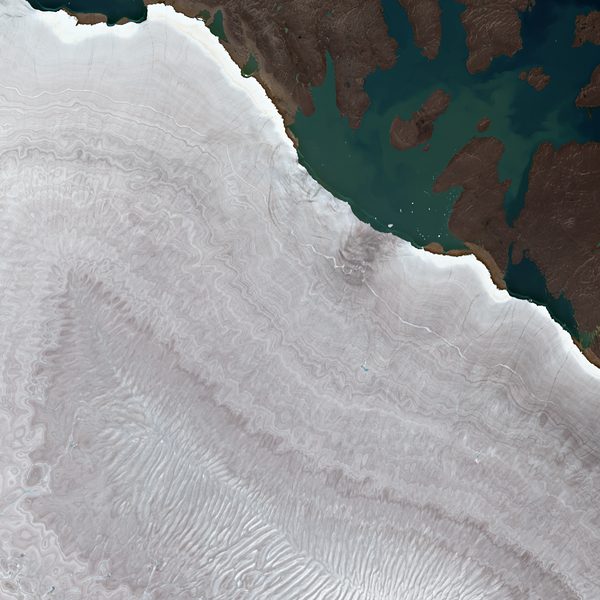 Satellite view of Barnes Ice Cap South Dome N Slope