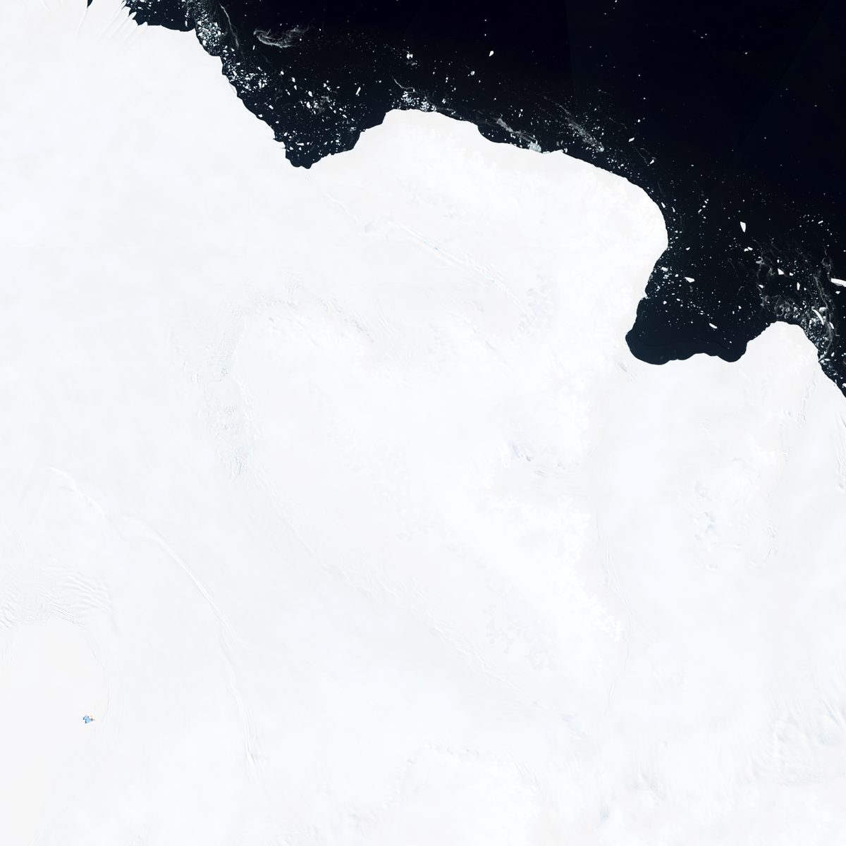 Satellite view of Spaatz Island IC, 9 February 2026