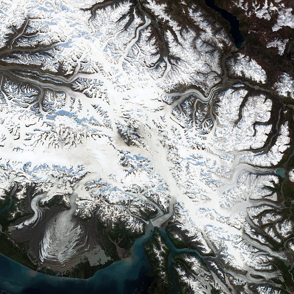 Satellite view of Hubbard Glacier