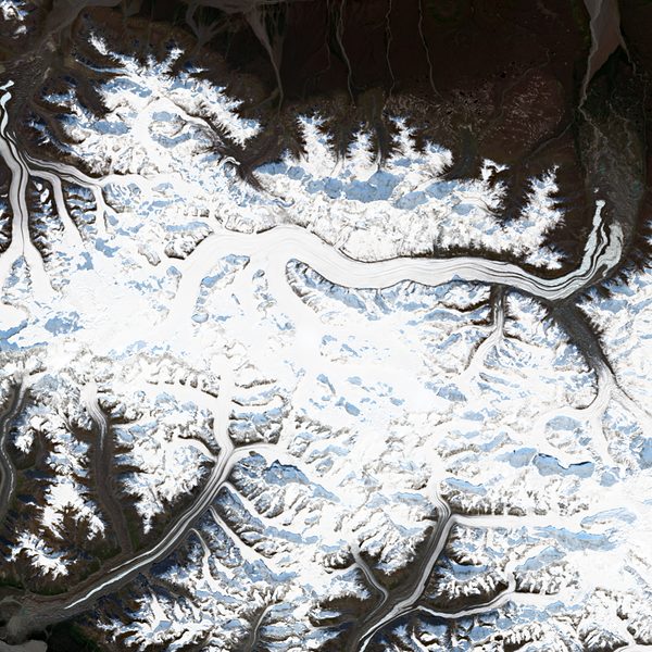 Satellite view of Klutlan Glacier
