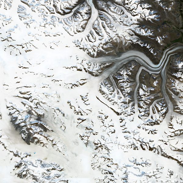Satellite view of Kaskawulsh Glacier
