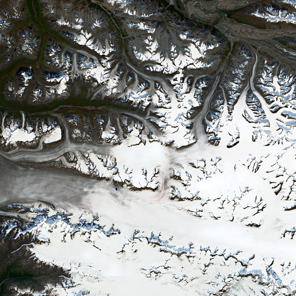 Satellite view of Tana Glacier