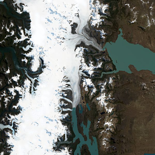Satellite view of Upsala Glacier