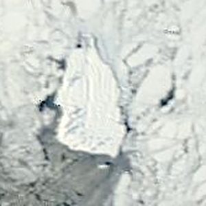 Satellite view of iceberg B22F, 19 September 2026