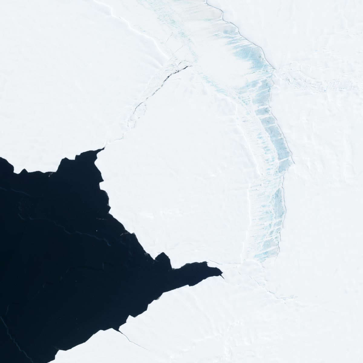 Satellite view of iceberg D34, 3 January 2026