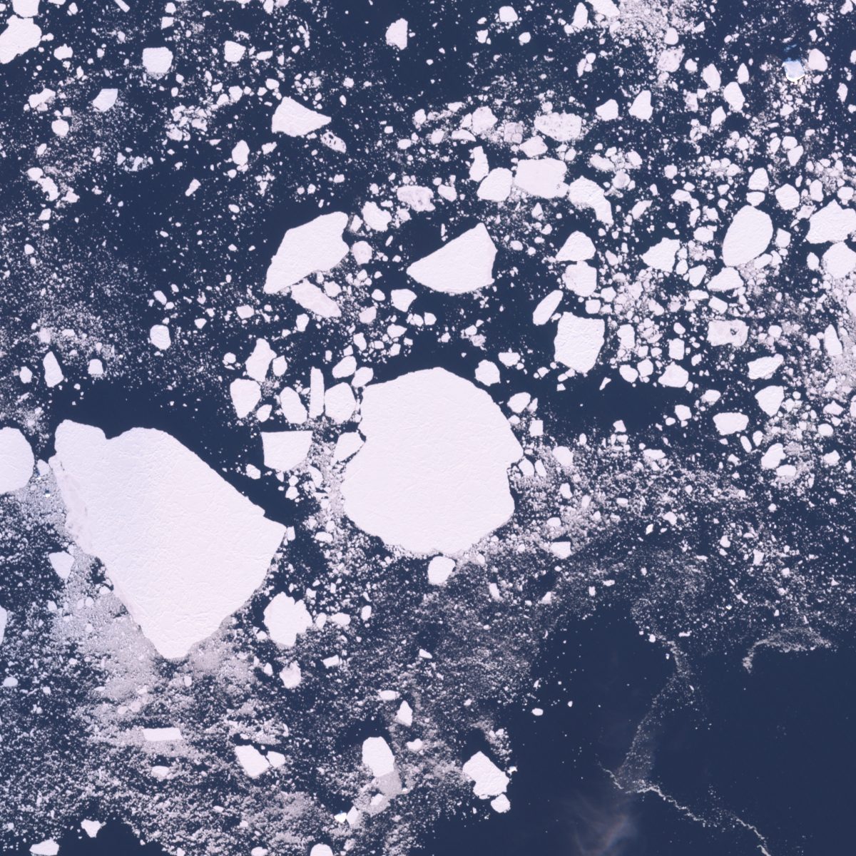 Satellite view of iceberg B45, 5 January 2025