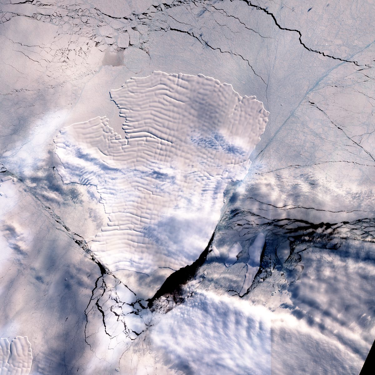 Satellite view of iceberg B22A, 10 September 2026